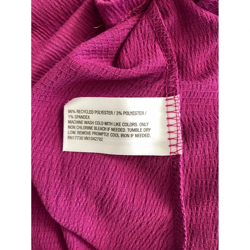 Ava & Viv Womens XXL Magenta Pink V-Neck Empire Waist 3/4 Sleeve Textured Dress - Picture 8 of 9